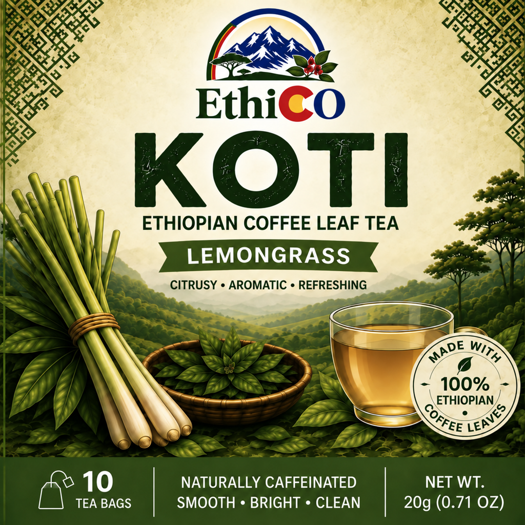 Koti Lemongrass front label, 10 bags, net weight 20 g (0.71 oz)